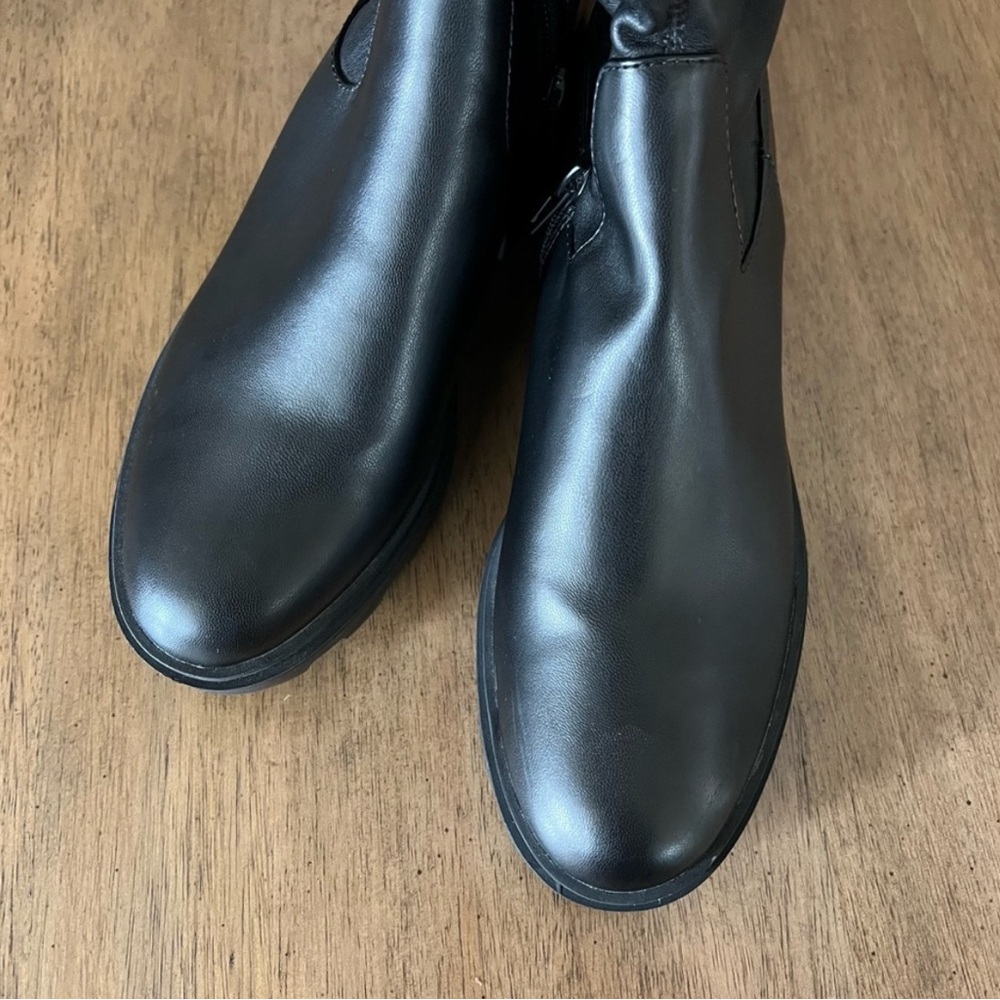 OPEN EDIT Evie Black Over The Knee Platform Boots Biker Grunge 👢 - Picture 6 of 7
